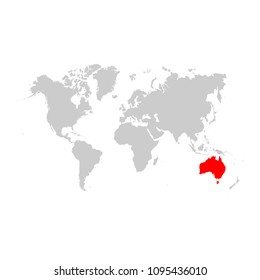 Australia on world map
