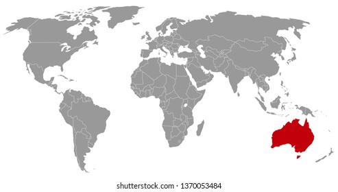 Australia on world map