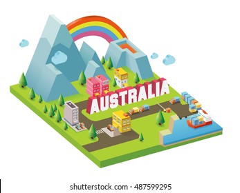 Australia is one of  beautiful country to visit.vector illustrator