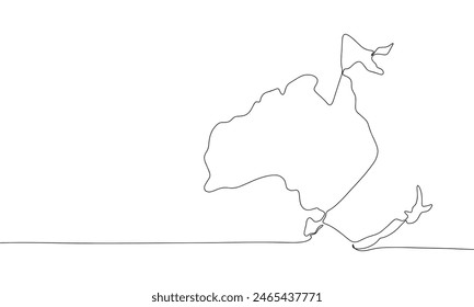 Australia one line continuous. Line art Australia . Hand drawn vector art.