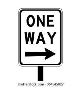 Australia One Way Right Road Sign