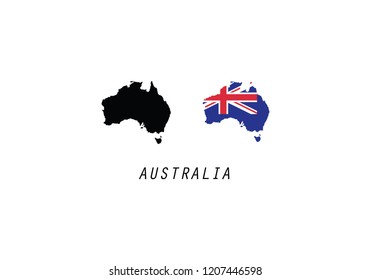 Australia outline map country shape state borders 