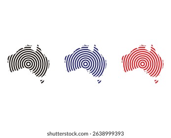 Australia outline vector illustration, isolated on transparent background