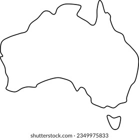 australia outline vector map transparent 