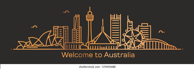 Australia panorama. Vector illustration