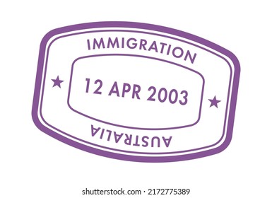 Australia Passport Stamp. Vector Illustration