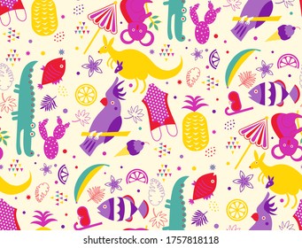 Australia pattern seamless design. Decoration textile and paper series