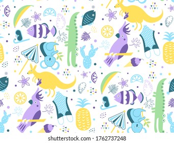 Australia pattern seamless design. Decoration textile and paper series