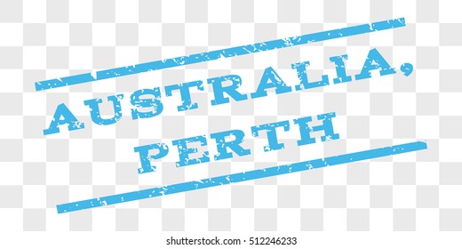 Australia, Perth watermark stamp. Text caption between parallel lines with grunge design style. Rubber seal stamp with dust texture.