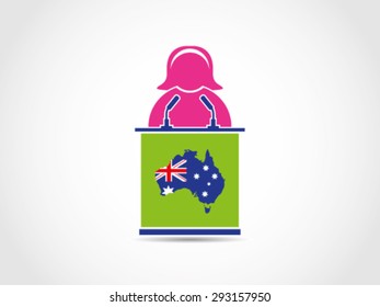 Australia Podium Speech Campaign Vote Woman Feminism