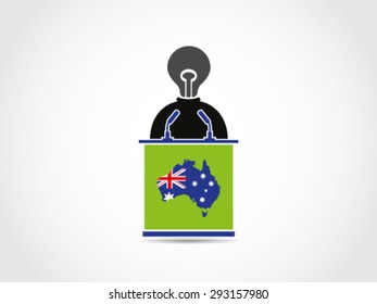 Australia Podium Speech Campaign Vote Politician Lack Of Idea