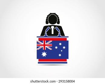 Australia Podium Speech Campaign Vote Judge Arbitrate