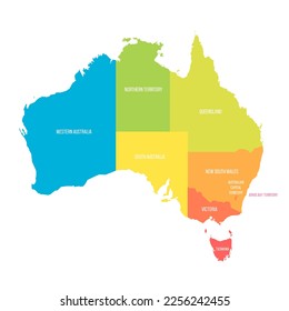 Australische politische Karte der Verwaltungseinheiten