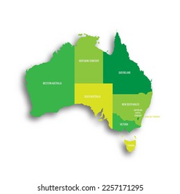 Australia political map of administrative divisions