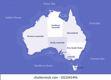 Australia Political Map - Detailed, well organised, layered and easy to edit