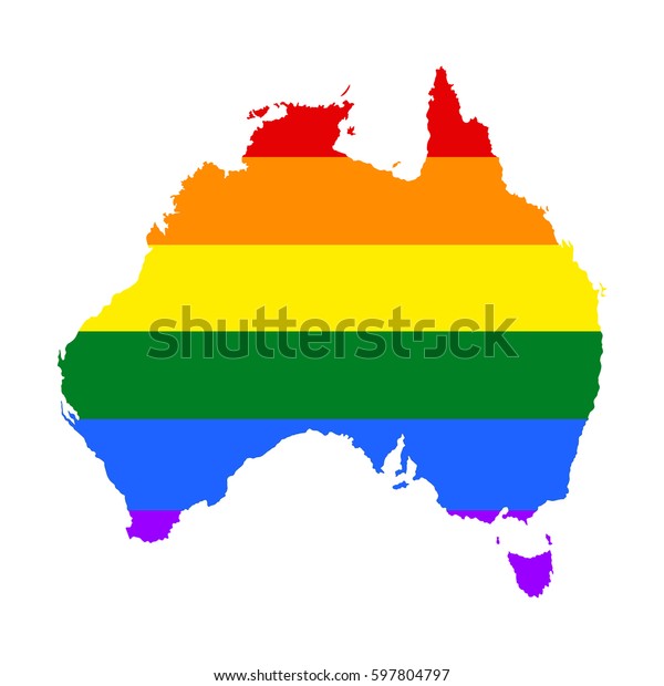 Australia Pride Gay Map Rainbow Flag Stock Vector (Royalty Free ...