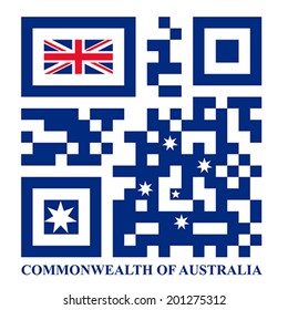 Australia QR code flag, vector