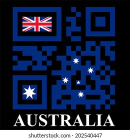Australia QR code flag, vector