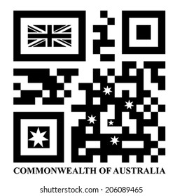 Australia QR code flag, vector