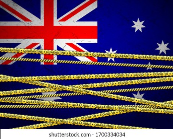 Australia in quarantine textured background. Vector illustration.