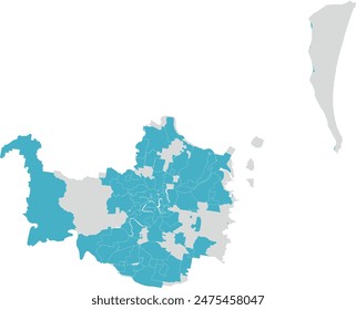 Australia Queensland Brisbane city boundary map with Neighborhood Plan Boundaries