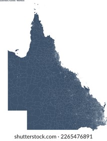 Australia Queensland map with Meshblock.