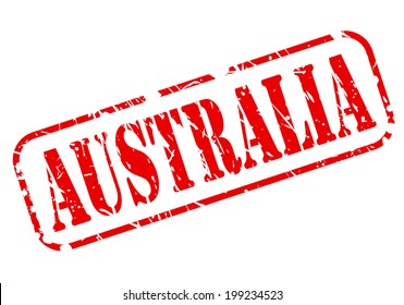 AUSTRALIA red stamp text on white background