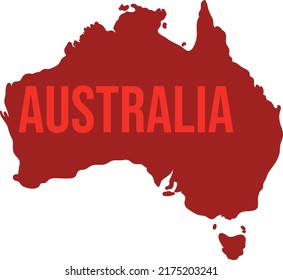 Australia red terra color abstract map