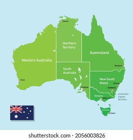 Australia regions map. Vector illustration