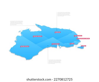 Australia Regions Map Vector Illustration