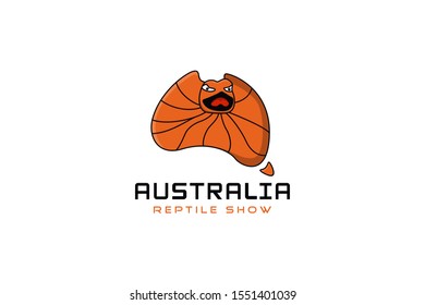 Australia Reptile Show Logo Design Template. Flat Brown Color.