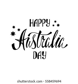 Australia republic day lettering. Typographic national poster with hand written inscription. Vector illustration.