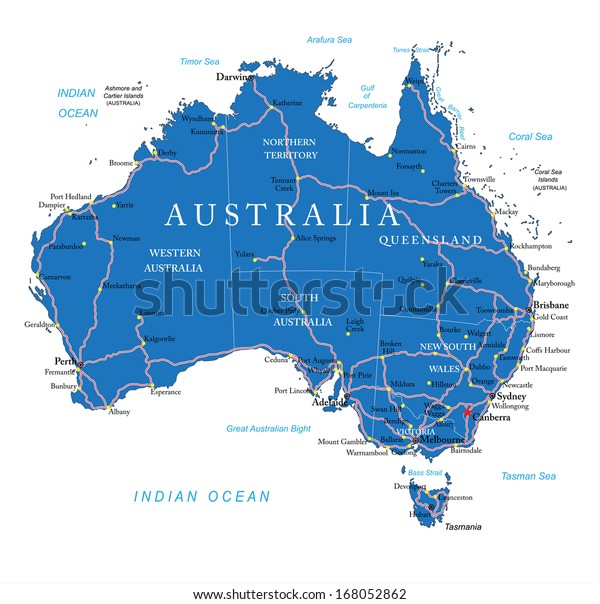 オーストラリアの道路地図 のベクター画像素材 ロイヤリティフリー