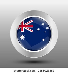 Fondo del botón de metal de bandera redonda de Australia