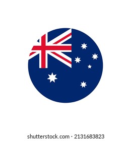 Australia round flag. Vector on isolated white background 
