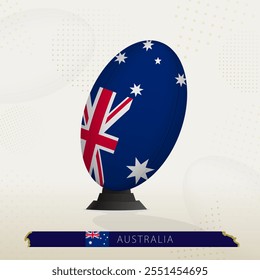 Australia Rugby Ball on Rugby Kicking Tees with Modern Design. Illustration perfect for sports, national pride, and rugby-related projects.