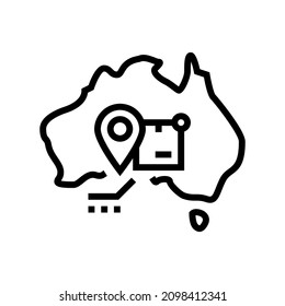 australia shipment tracking line icon vector. australia shipment tracking sign. isolated contour symbol black illustration