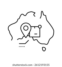 australia shipment tracking line icon vector. australia shipment tracking sign. isolated contour symbol black illustration