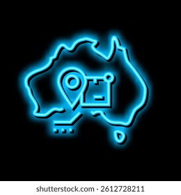australia shipment tracking neon light sign vector. australia shipment tracking illustration