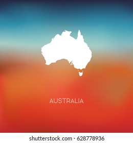 Australia silhouette - Abstract Blurred  Background 
