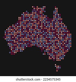 Australia Silhouette Pixelated pattern map illustration