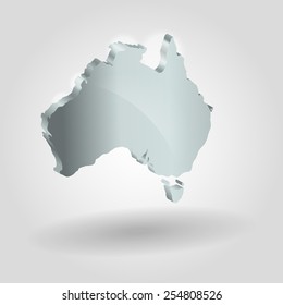 Australia silver map. Image of modern Australia map illustration.