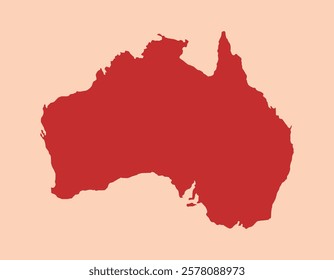 Australia simple flat red map