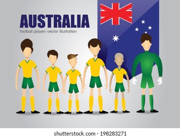 Australia soccer team character vector illustration