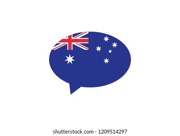 Australia speech bubble language symbol national flag