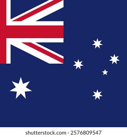 Australia square flag. Vector illustration.