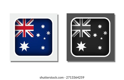 Icono de bandera redondeada cuadrada de Australia