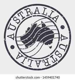 Australia Stamp Postal. Map Silhouette Seal. Passport Round Design. Vector Icon. Design Retro Travel.