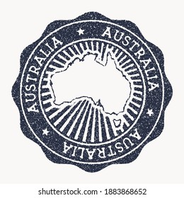 Australia Stamp. Travel Rubber Stamp With The Name And Map Of Country, Vector Illustration. Can Be Used As Insignia, Logotype, Label, Sticker Or Badge Of The Australia.