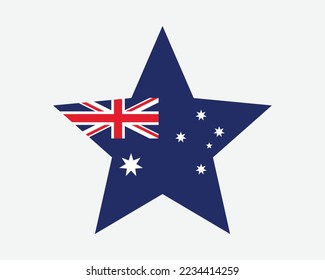 Australia Star Flag. Australian Star Shape Flag. Aussie AUS Country National Banner Icon Symbol Vector 2D Flat Artwork Graphic Illustration svg